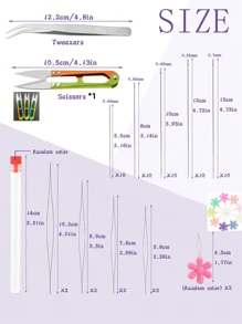 58pcs Beading Needles Set, Including 50pcs Straight Beading Needles, 8pcs Big Eye Beading Needles With Threader, Needle Bottle, Yarn Scissor, Tweezers Bracelet And Jewelry Making Tools