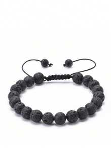 1pc Fashionable Popular Men's Green Turquoise Beaded Bracelet, Suitable For Jewelry Gift And Stylish Appearance