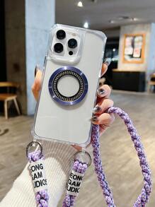 Funda protectora transparente para teléfono con orificio para cordón, compatible con iPhone 11/11pro/11promax/12/12pro/12promax/13/13pro/13promax/14/14pro/14plus/13/13pro/13promax, adecuada para exteriores, parejas, soporte magnético para automóvil, viajes