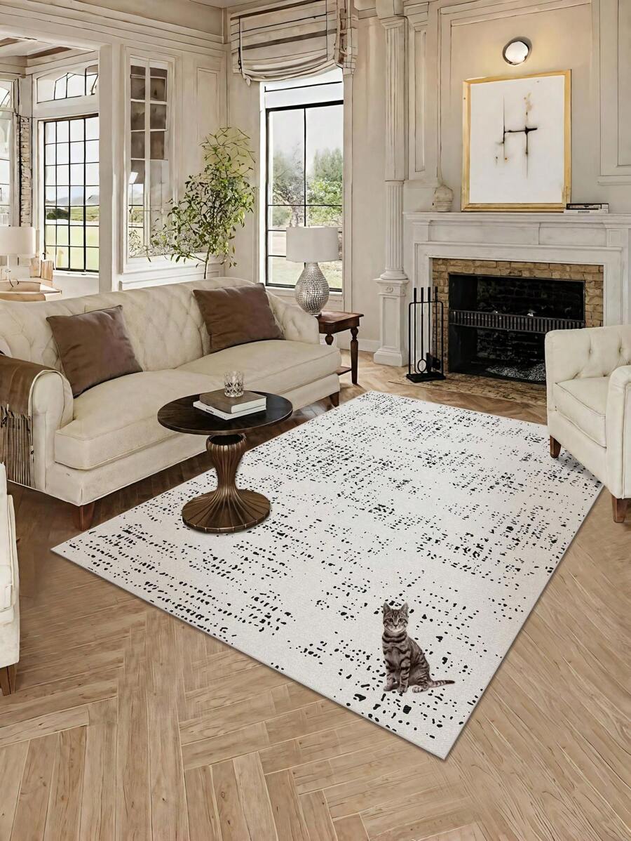 Rug 200X300cm Modern Abstract Geometric Loop Pile Washable Soft Bohemian Large Non-Slip Non-Shedding Rug For Bedroom Dining Room Farmhouse Nursery Home Office Mat. - Light Grey - View 1