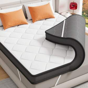 3 Inch Multi-Layer Memory Foam Mattress Topper, High Density Gel Foam Bed Toppers With Cooling Pillowtop For Back Pain Relief, Medium Firm Mattress Pad For Comfort Body Support