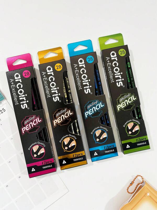 A Box Of 12 High-Quality Redwood 2B Pencils With Rubber Tips, Writing Smoothly And Not Easily Broken, Is The Perfect Choice For Schools, Offices, And Art Students