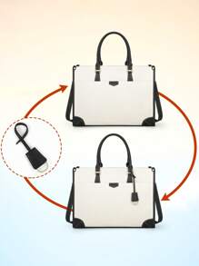 NEWHEY 15.6英寸女士笔记本电脑包，防水帆布工作包，轻便笔记本电脑公文包，专业女士商务办公包，旅行手提单肩包 - 黑色 - 查看 10