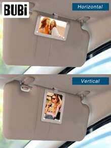 Customized Car Sun Visor Photo Frame Clip, DIY Personalized Photo Holder, Suitable For Family, Pet Dog/Cat, Boyfriend/Girlfriend Photos, Auto Accessories - Wave Style - View 5