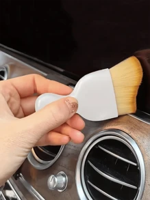 2pcs Car Interior Detailing Brush, Auto Soft Hair Cleaning Brushes, Curved Dirt Dust Collectors, Removal Tool For Dashboard Air Conditioner Vents Leather, Scratch Free - Multicolor - View 7