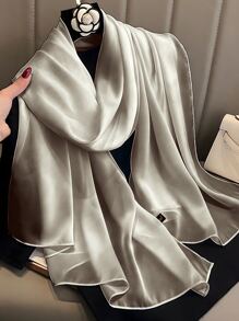 1pc 180x90 Cm Large Silk Soft Scarf Women Stylish Print Long Shawl Handkerchief Summer Elegant Travel Wrap