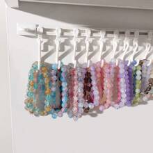 1 件免钻悬挂式珠宝展示架，适用于手镯、项链和其他珠宝的整理，也可整理发饰、钥匙和名人周边产品。非常适合宿舍、卧室、浴室和零售店 - 白色 - 查看 7