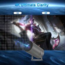 The Latest 4K Ultra HD Projector From 2025 In A Classy Silver-Gray Design And With Android System: An All-Rounder For The Office, Home Cinema And Outdoors. Compact And Portable, Can Be Connected To Smartphones And Computers Via WLAN/Bluetooth. - 查看 7