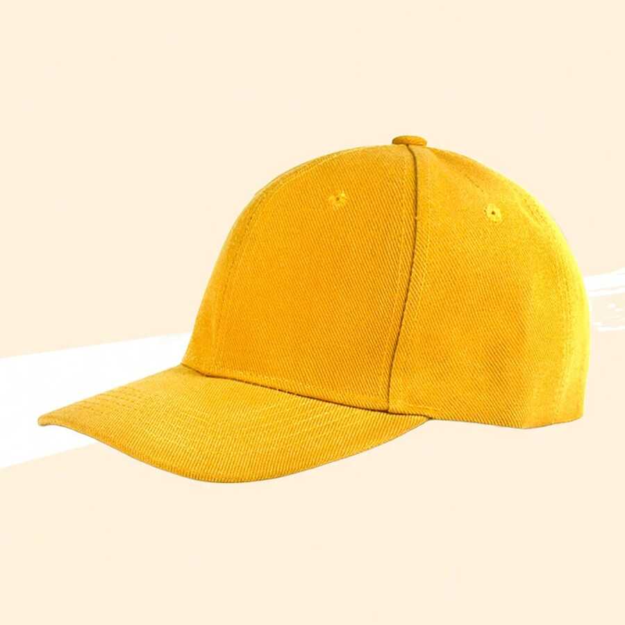 Gorra de béisbol casual color puro para hombre - Amarilo mastaza - Ver 1