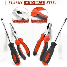 Sundpey Home Tool Kit 148-Pcs - Household Basic Portable Hand Repair Tool Set With Case & Ratcheting Screwdriver & Hex Key & Pliers & Wrench & Voltage Tester & Water Pump Plier For Men Women - Đỏ - Xem 10