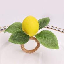 1/2/4PCS Handmade Napkin Rings, Yellow Lemon, Realistic Lemon Napkin Rings For Weddings, Dinners, Banquets And Napkin Holders.