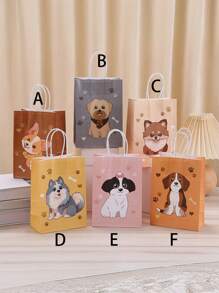 4pcs Dog Candy Bags, Puppy Party Gift Bags With Candy, Dog Birthday Party Decor Supplies, For Mother's Day , Bridesmaid Gifts , Gratuation Gifts , Birthday Gifts,Wedding Gifts