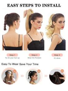Pièce de chignon désordonné, chouchou, extension de cheveux pour chignon ébouriffé, queue de cheval bouclée et ondulée, chignon synthétique pour femmes et filles, mariage