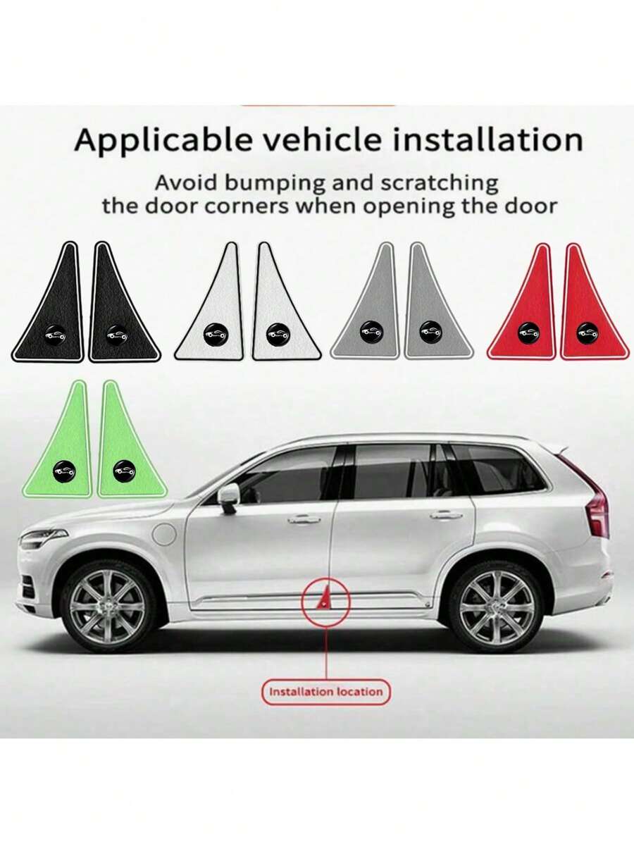 2pcs Universal Car Door Edge Guards - Bumper Protector, Door Sill Scuff Plate - Easy Installation, Auto Accessories Fit For Various Models