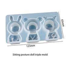 1件DIY水晶滴胶首饰模具蝴蝶结卡通站姿兔子坐姿熊/整页熊/站姿兔子坐姿熊硅胶模具