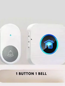 1 Set Of Wireless Music Doorbell, Home Doorbell Range 1,000ft, 5 Volume Levels, With 55 Door Chime Tones And LED Flash Light (Classic Doorbell Kit: 1 Button And 1 Receiver)