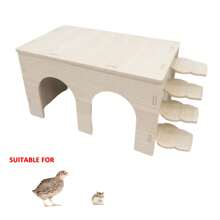 1 pieza Casa de madera extra grande, hábitat, juguete para jugar, ejercitar, interactuar, alimentar, esconderse, trepar, adecuado para conejillos de Indias, conejos, erizos, cobayas y otras mascotas grandes, regalo de Navidad y Año Nuevo