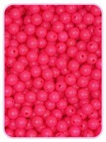 200 Milky Pearl 8mm Loop Bead Ball Bead Craft Jewelry - Rosa Fucsia - Ver 1
