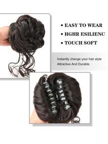 Pièce de chignon désordonné, chouchou, extension de cheveux pour chignon ébouriffé, queue de cheval bouclée et ondulée, chignon synthétique pour femmes et filles, mariage