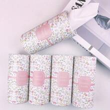 2pcs Pink Flower Pattern Tissue Box, Includes Facial Tissues, Round Car Tissue Holder, Suitable For Home Dining Table, Travel Tissue Dispenser, Fits Car Cup Holder - Pink - View 2