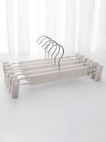 5/10pcs Plastic & Stainless Steel Pants Hangers, Non-Slip Skirt, Jeans And Coat Hangers