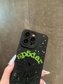 Ốp lưng điện thoại họa tiết mạng nhện và sao đen thời trang, in hình ghép, tương thích với iPhone 16 Pro Max, 14/13, 12, 11 Pro Max, XS Max, X, XR, 8, 7, 6S, Plus, Mini, và Galaxy A13 4G, S21 FE 5G, A15, A21S, A34, A12, A50, S21, A71, v.v. Chống sốc, chống nước, chống rơi, chống trầy xước, quà tặng sinh nhật, kỷ niệm. - màu xanh lá - Xem 3