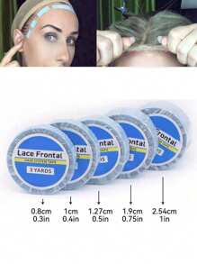 1 pieza de cinta adhesiva doble cara para extensiones de cabello / pelucas / tupé, ultra resistente, resistente al agua, adhesivo fuerte, cinta de reemplazo para pelucas - Azul - Ver 2