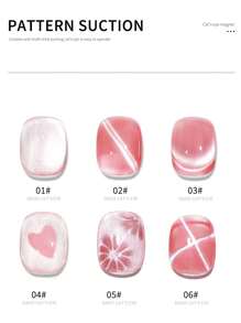 6-In-1 Multifunctional Magnetic Nail Art Tool, Powerful Magnetic Cross-Shaped Nail Polish Gel With Variety Of Cat Eye Patterns, Easy To Use Magnetic Nail Art Tool - Multicolor - View 7