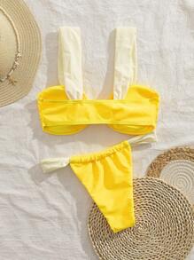 New Soft Padded Thick Strap Elegant Party Bikini Set, Ladies Beach Swimwear For Summer