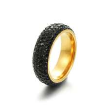 1 Stück 5-reihiger geschwungener Ring aus Titan-Stahl mit Strass, modischer vielseitiger Partnerring, koreanischer Stil, europäisch-amerikanisch beliebt, 5-reihiger gewölbter Strass-Ring, Titan-Stahl-Keramik-Strass-Rundbögen Eheringe, Unisex für den täglichen Gebrauch