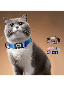 1pc Collar, Pet Color Gradient Collar, Suitable For Small, Medium And Large Pets