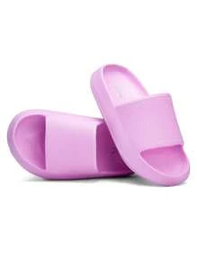 GETAC Boys And Girls Slippers Sandals, 4cm PLATFORM Unisex Baby Flip Flops Thick Sole Waterproof Comfortable Children's Shoes - 紫丁香色 - 查看 2