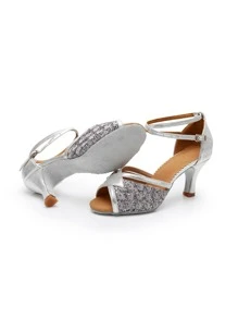 Damen Schwarze Schuhe mit 7cm Absatz Hausschlappen mit Leoparden Muster für Lateinamerikanisches Tanzen, feuchtigkeitsableitende und atmungsaktive Innenseite, weiche rutschfeste Wildledersohle, latexhaltige hochelastische Mittelsohle, für Tango, Rumba, Cha Cha, Ballroom Tanzen, Hochzeits- und Partyveranstaltungen, Tanztechnik-Schuhe, professionelle Tanzschuhe