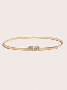 1 pieza Nuevo cinturón de cintura elástico de primavera, cadena de cintura de metal, cinturón decorativo de color dorado para faldas y pantalones, accesorio de moda