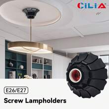 CILIA 4pcs Lamp Holder Light Sockets, - E26/E27,Petal - Shaped Bulb Socke Base, 110V - 220V, Suitable For Home, Office & Industrial Use,White/Black - Cauliflower - View 9