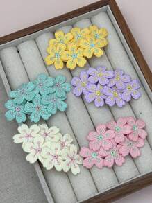 1 pieza Clip de pelo con bordado floral vintage dulce y lindo, pasador de flequillo lateral, adecuado para uso diario de mujeres, pinza de pelo