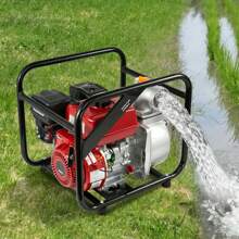 Gasoline Powered Trash Pump, 3"/2", 6.5HP/7HP, 132GPM /242GPM 4-Stroke Gasoline Engine Water Transfer Pump With 25ft/7.62m Outlet Hose, 98/148ft Max Lift, 22/26ft Suction, Cast Iron Impeller For Irrigation Ponds - Gasoline Powered Trash Pump(1) - 查看 1