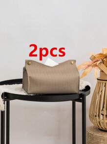 1 buc/2 buc/5 buc/10 buc Cutie pentru prosoape de hârtie cu model în relief, țesute cu spic de grâu alb, din piele PU, în formă de V, impermeabilă, pentru birou, geantă verticală de depozitare pentru prosoape de hârtie, potrivită pentru birou, restaurant, bar, sufragerie, dormitor, toaletă, baie, mașină, grădină, terasă, decorațiuni pentru petreceri de sărbători