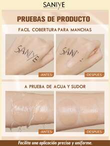 SANIYE corrector líquido R1186 De Textura Ligera A Prueba De Sudor ,Corrector De Imperfecciones - 07 - Ver 5