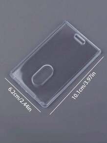 Acrylic Transparent Heavy-Duty Plastic Card Case, Double-Sided Transparent Card Id Card Work Badge Cover Badge Hard Card Case, Transparent Badge Case Vertical Office Supplies (Excluding Cards) Business Card Holder Wallet Business Card Holder Credit Card Holder, Id Card Holder Female For Male Card Wallet. - Clear - View 10