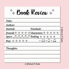 50 页/本书书评便签、自粘便笺、书评卡、便携式阅读日记、创意阅读书签、读者礼物、多种尺寸可选、学校用品、返校 - 白色 - 查看 2