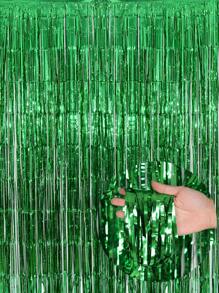 kumozawa 1pc Green Raindrop String Curtain, Party Decoration Background, Graduation, Tassels, Birthday, Wedding, Single Women's Anniversary Decor, Adult Rain Silk Drapes, Birthday Party Backdrop Wall Decor, Tassel Shiny Aluminum Film Curtains
