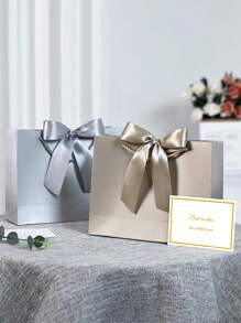 1/2/3sets, Large Paper Gift Bags - Comes With Tissue Paper And Greeting Cards - Valentine's Day Gift Bags - Portable Gift Bags With Handles - (Suitable For Women's Bridesmaids, Birthdays, Valentine's Day, Wedding Parties, Graduation Ceremony, Mother's Day)