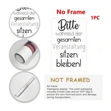 1 Funny "Please Remain Seated Throughout The Event" Art Font Canvas Print Posters, Modern Wall Arts Decoration Painting, Suitable For Living Room, Bedroom, Kitchen, Home Decoration, Room Decoration,Optional Frame