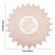 1pc/4pcs/6pcs PVC Half Heart Seedling Shaped Waterproof, Oilproof, Anti-Slip Dining Table Mat For Home, Kitchen, Hotel, Restaurant, Holiday Decoration, Washable