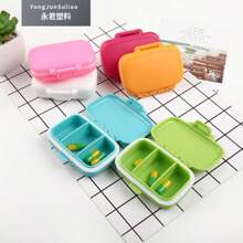 Portable Mini 3-Compartment Pill Organizer - Square Small Medicine Box, Travel Essential, Compact And Practical, Perfect For Storing Pills/Vitamins/Supplements/Capsules