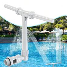 POOLHACKER Pool Fountain - Dual Spray Water Fountains For Above Ground/Inground Pools, 2-In-1 Adjustable Waterfall Pool Sprinkler Fountain For Cooling (For In-Tex & For Best-Way & Hay-Ward & Cole-Man) - 灰色 - 查看 1