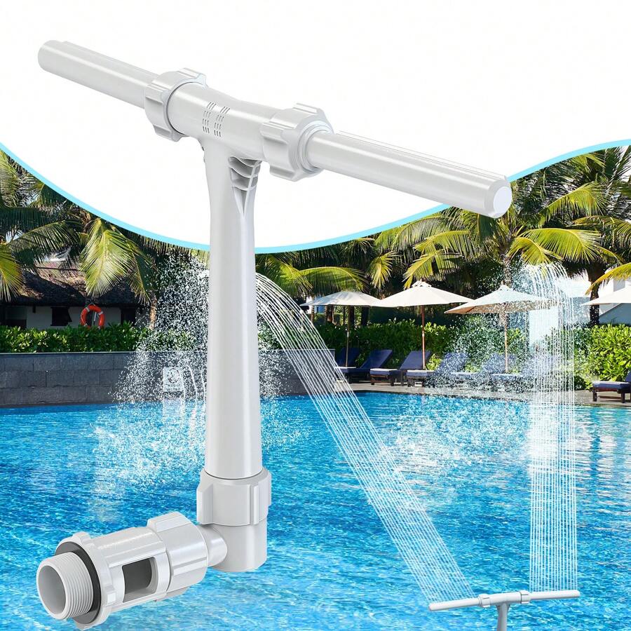 POOLHACKER Pool Fountain - Dual Spray Water Fountains For Above Ground/Inground Pools, 2-In-1 Adjustable Waterfall Pool Sprinkler Fountain For Cooling (For In-Tex & For Best-Way & Hay-Ward & Cole-Man) - 灰色 - 查看 1