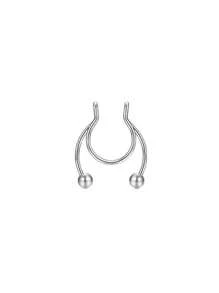 1/2 chiếc khuyên mũi giả bằng thép không gỉ kiểu Punk, thiết kế kẹp, không cần xỏ lỗ, quà tặng trang sức xỏ khuyên cơ thể - Nhiều màu - Xem 11