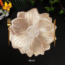 1 件/4 件/6 件加厚圆形不对称向日葵形状餐垫，耐热防滑厨房餐垫，酒店和餐厅装饰